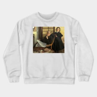 Henri Degas and His Niece Lucie Degas by Edgar Degas Crewneck Sweatshirt